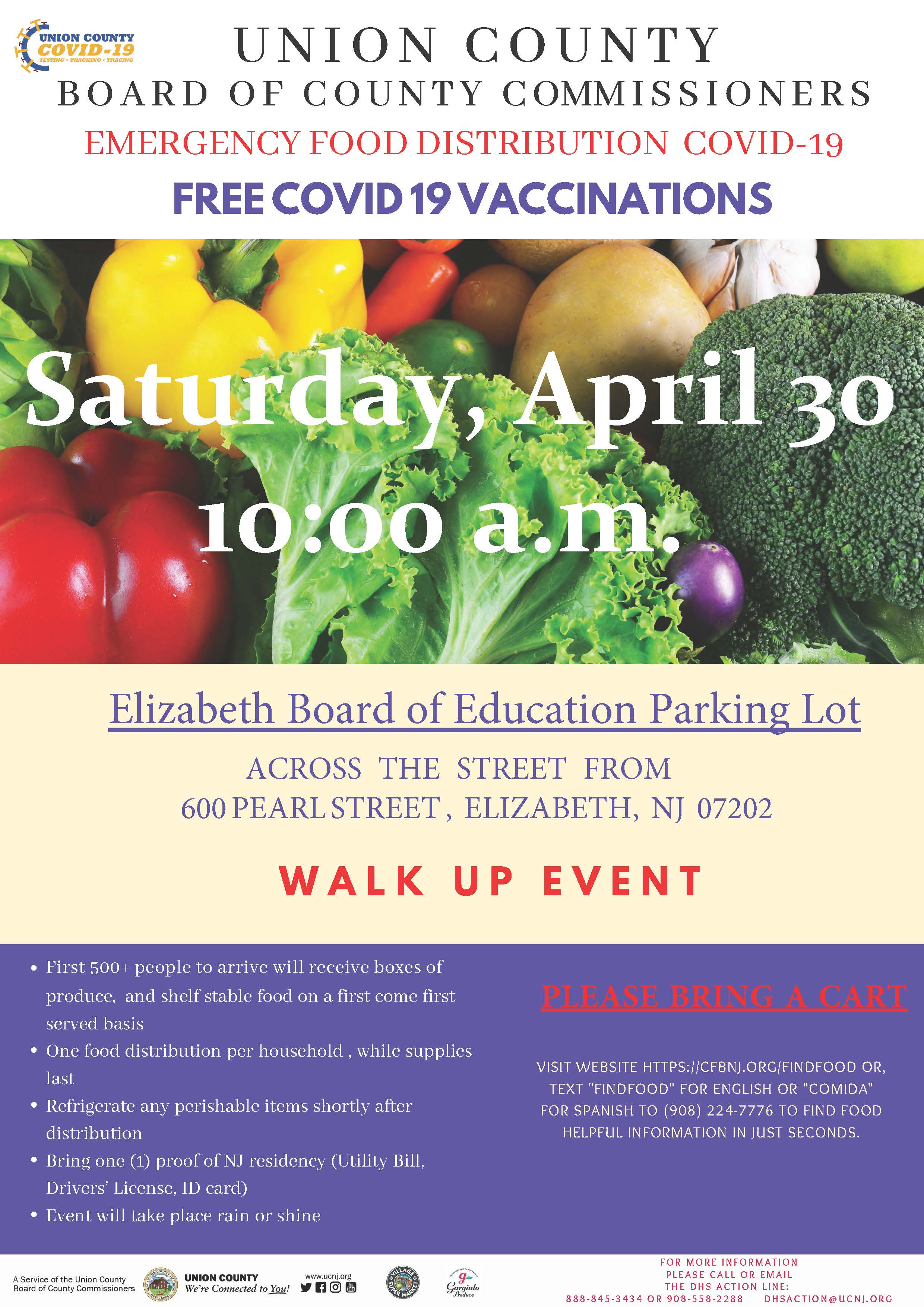 Union County to Hold a COVID19 Emergency Food Distribution